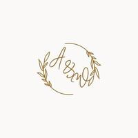 AW wedding initials logo design vector