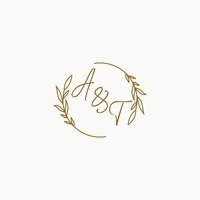 AT wedding initials logo design vector