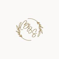 BS wedding initials logo design vector