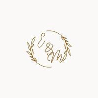 EM wedding initials logo design vector