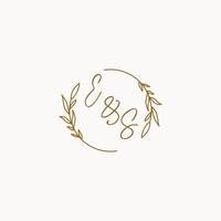 ES wedding initials logo design vector