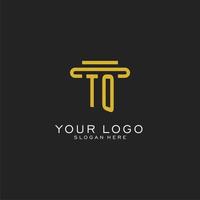 TO initial logo with simple pillar style design vector