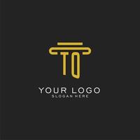 TO initial logo with simple pillar style design vector