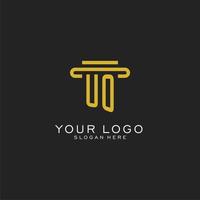 UO initial logo with simple pillar style design vector