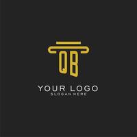 QB initial logo with simple pillar style design vector