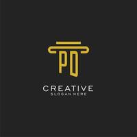 logotipo inicial de pd con diseño de estilo de pilar simple vector