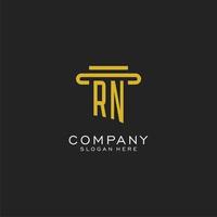RN initial logo with simple pillar style design vector