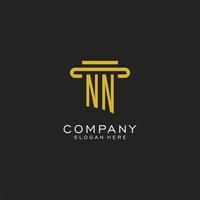 NN initial logo with simple pillar style design vector