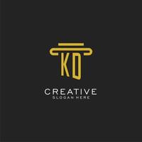 KD initial logo with simple pillar style design vector