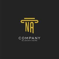 NA initial logo with simple pillar style design vector