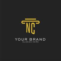 NC initial logo with simple pillar style design vector
