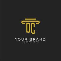 DC initial logo with simple pillar style design vector