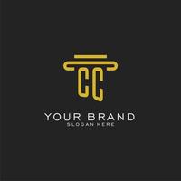 CC initial logo with simple pillar style design vector