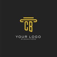 CB initial logo with simple pillar style design vector