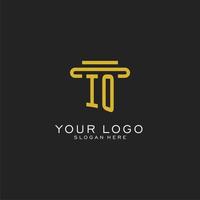 IO initial logo with simple pillar style design vector