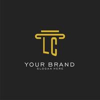 LC initial logo with simple pillar style design vector