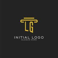 LG initial logo with simple pillar style design vector