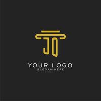 JO initial logo with simple pillar style design vector
