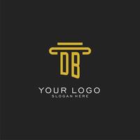 DB initial logo with simple pillar style design vector