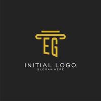 EG initial logo with simple pillar style design vector