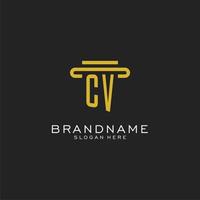 logotipo inicial cv con diseño de estilo de pilar simple vector