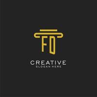 FD initial logo with simple pillar style design vector