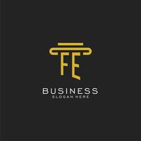 FE initial logo with simple pillar style design vector