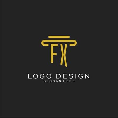 FX initial logo with simple pillar style design