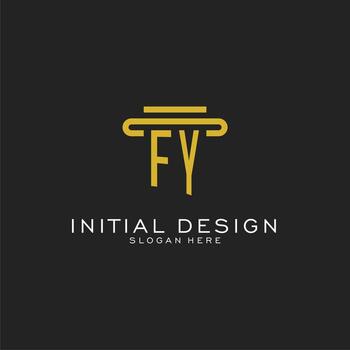 FY initial logo with simple pillar style design vector