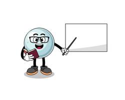 Mascot cartoon of silver ball teacher vector