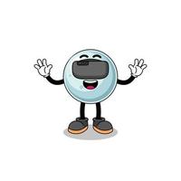 Illustration of silver ball with a vr headset vector