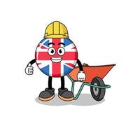 united kingdom flag cartoon as a contractor vector