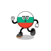 running bulgaria flag mascot illustration vector