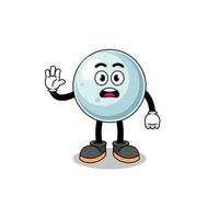 silver ball cartoon illustration doing stop hand vector