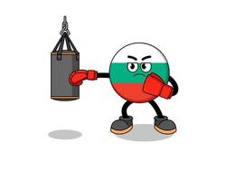 ilustración, de, bandera de bulgaria, boxeador vector