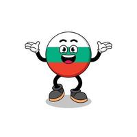 bulgaria flag cartoon searching with happy gesture vector