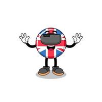 Illustration of united kingdom flag with a vr headset vector