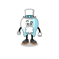 Illustration of tooth cartoon with i want you gesture vector