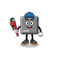 keyboard shift key illustration cartoon as a plumber vector