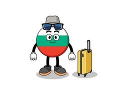 mascota de la bandera de bulgaria haciendo vacaciones vector