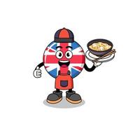 Illustration of united kingdom flag as an asian chef vector