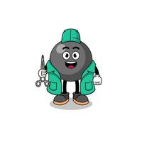 Illustration of dot symbol mascot as a surgeon vector