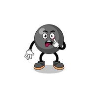 Character Illustration of dot symbol with tongue sticking out vector