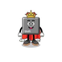 Mascot Illustration of keyboard shift key king vector