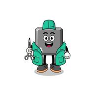 Illustration of keyboard A key mascot as a surgeon vector