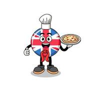 Illustration of united kingdom flag as an italian chef vector