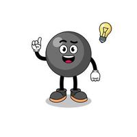 dot symbol cartoon with get an idea pose vector