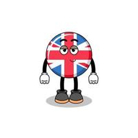 united kingdom flag cartoon couple with shy pose vector