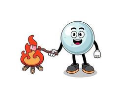 Illustration of silver ball burning a marshmallow vector