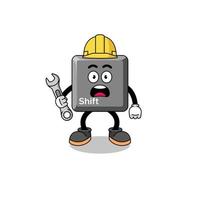 Character Illustration of keyboard shift key with 404 error vector